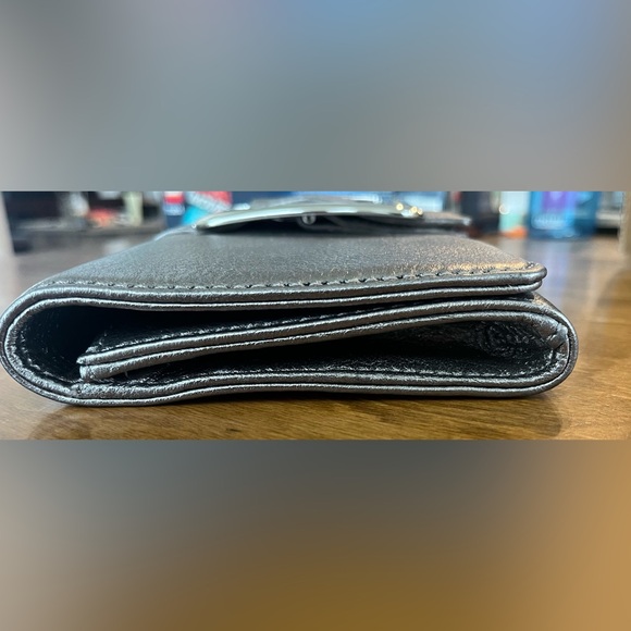 Michael Kors Gunmetal Clutch Purse Sutton Leather RARE Excellent Condition - Picture 8 of 10